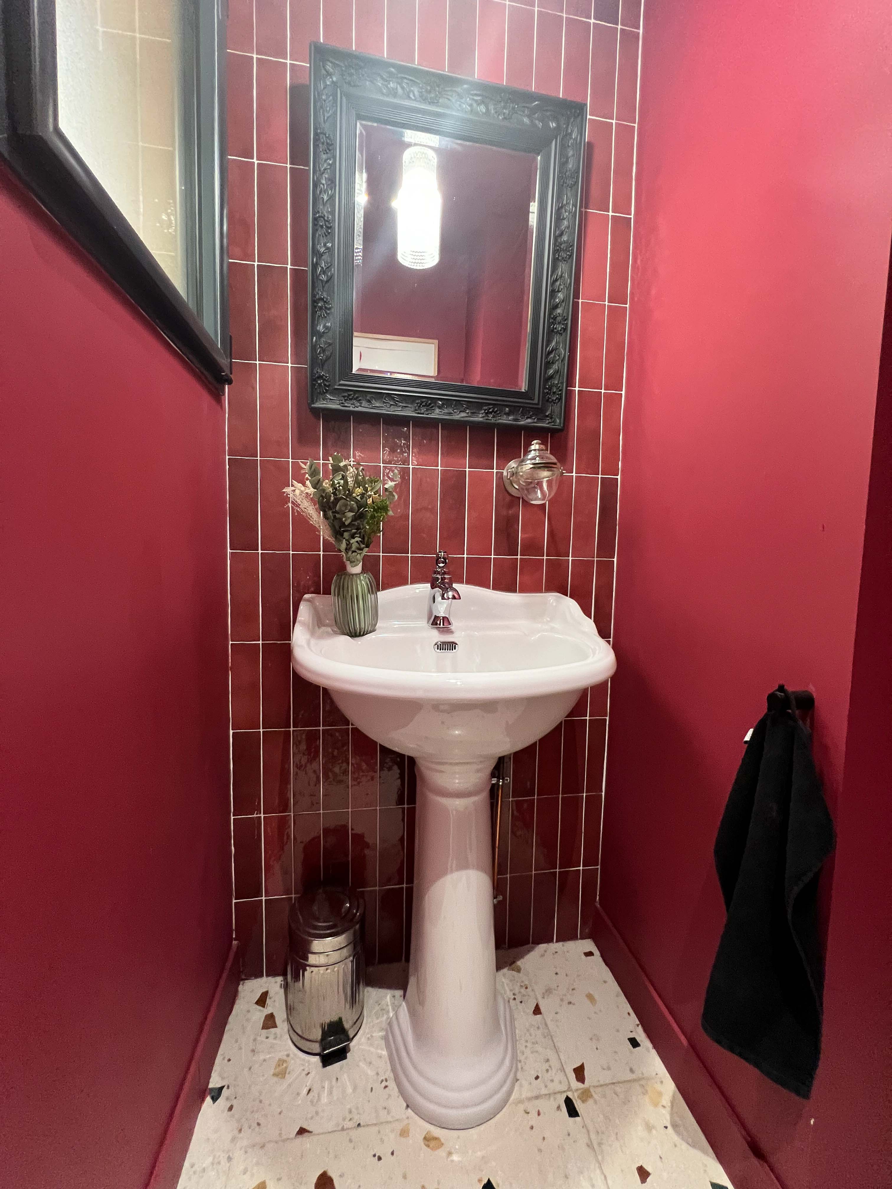 Projet Rao 78 - Celine Exposto - Decoratrice d interieur - Paris IDF - toilettes zellige rouge