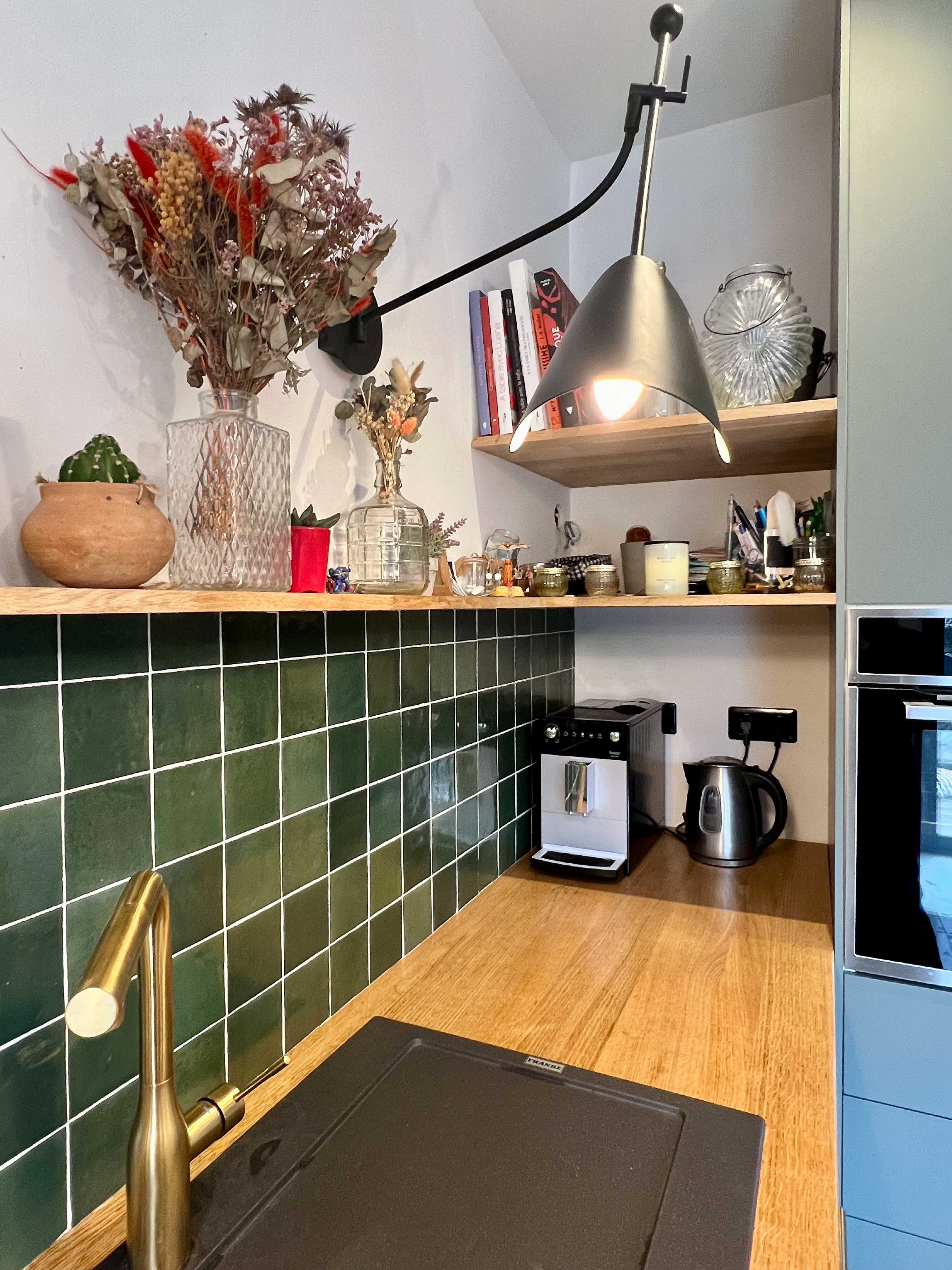 Projet Rao 78 - Celine Exposto - Decoratrice d interieur - Paris IDF - cuisine zellige vert