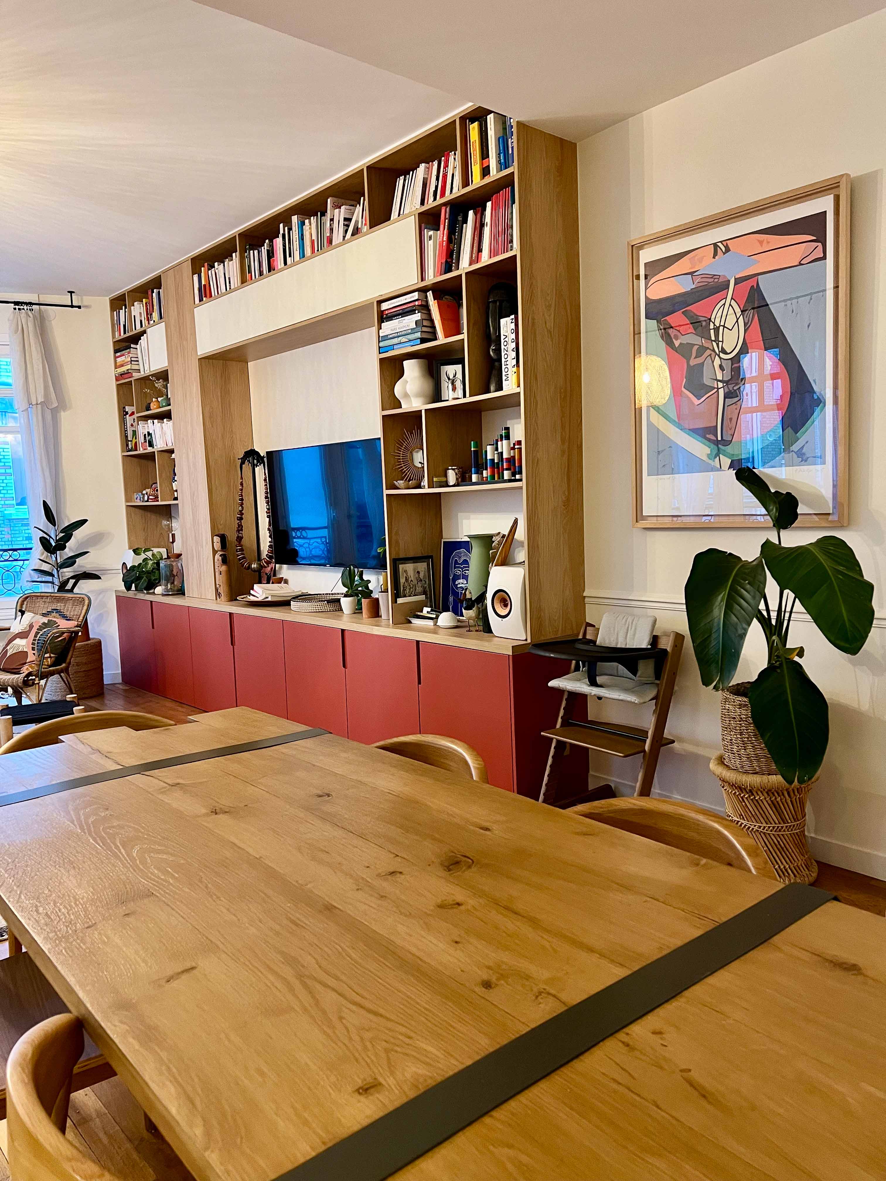 Celine Exposto - Projet LEV 75017 - Decoration Interieur - bibliothèque sur-mesure