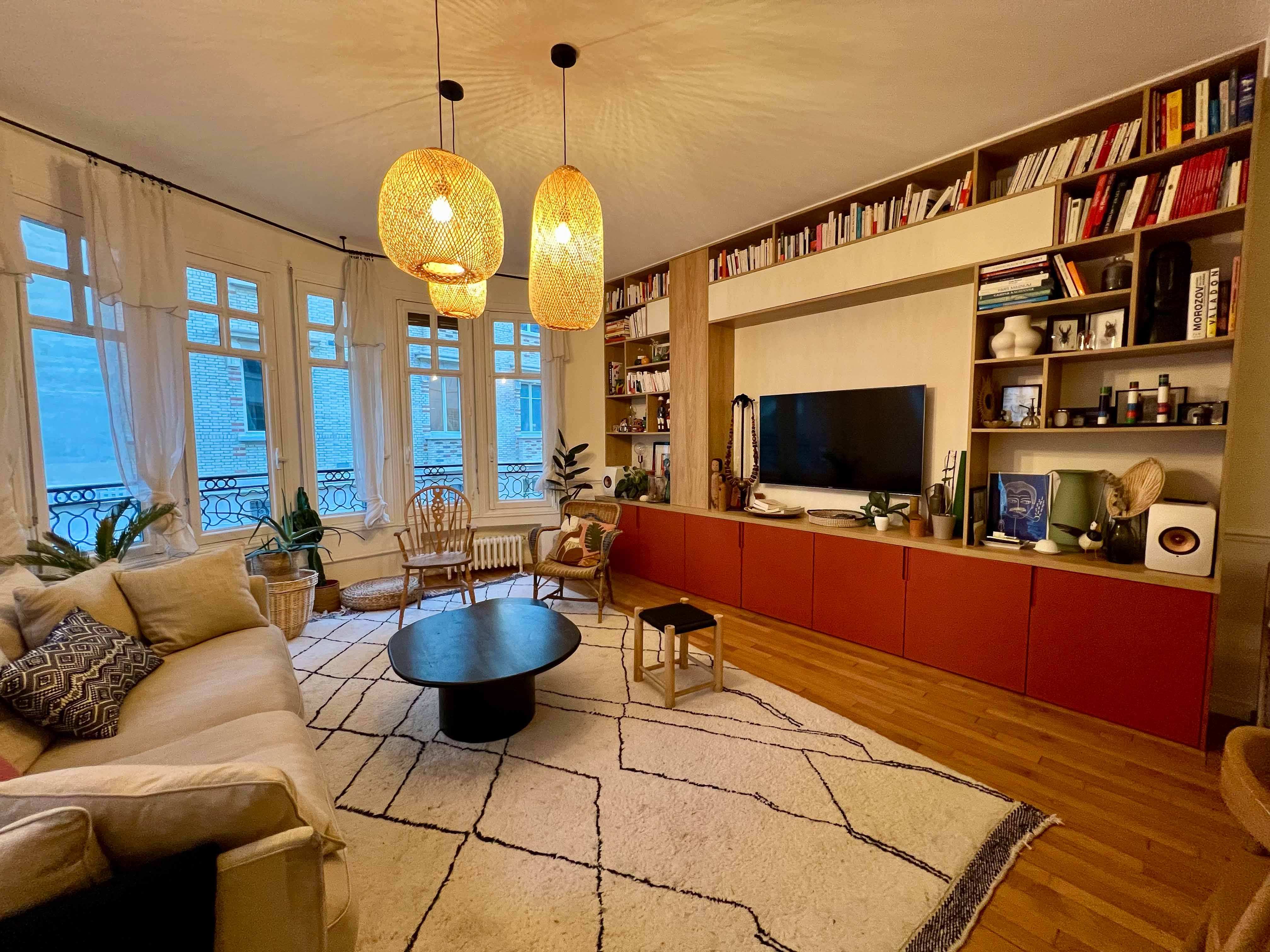 Celine Exposto - Projet LEV 75017 - Decoration Interieur - salle à manger salon cuisine