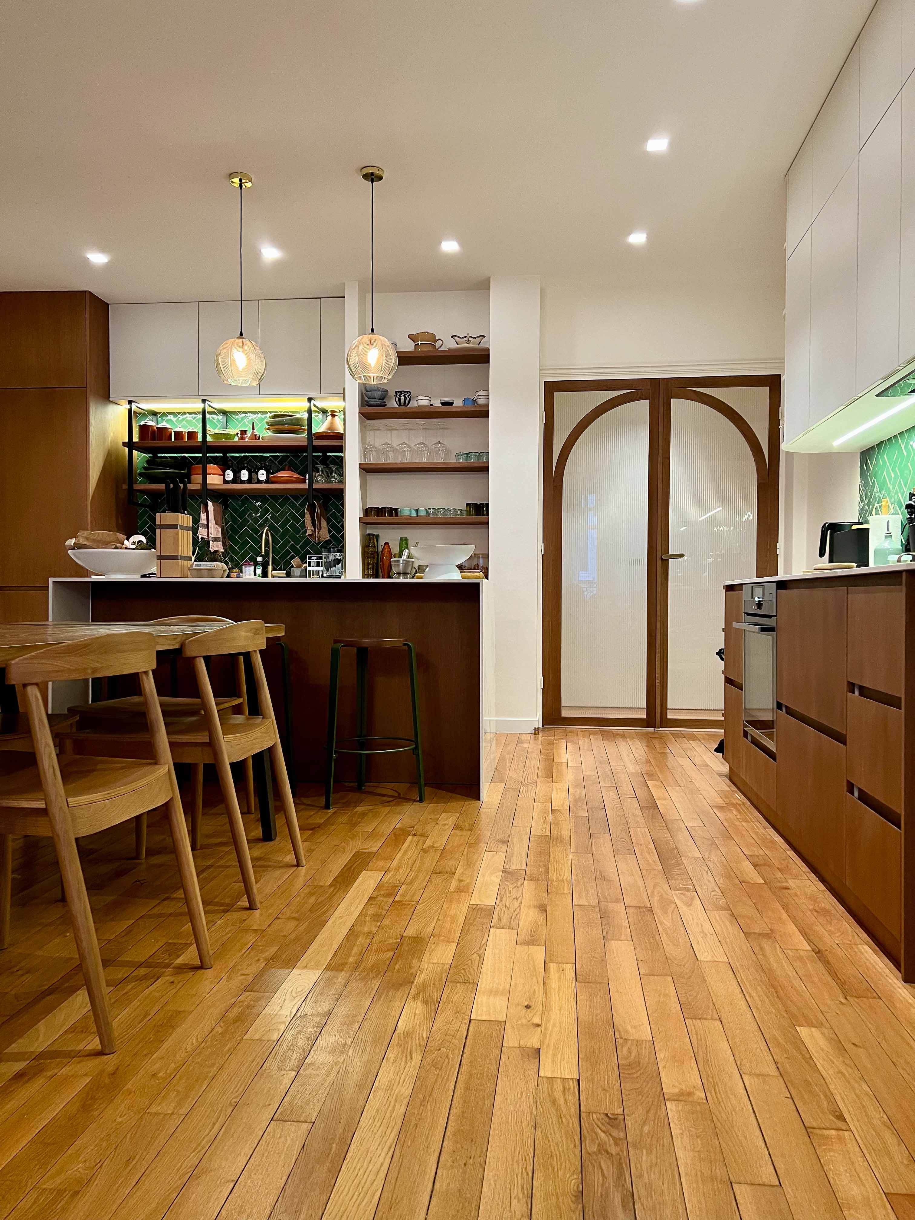 Celine Exposto - Projet LEV 75017 - Decoration Interieur - salle à manger salon cuisine