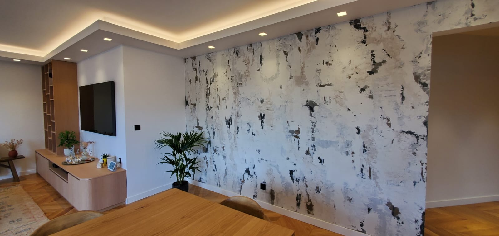 Projet CRO 94360 - Celine Exposto - Architecture d interieur - bibliothèque sur-mesure meuble tv